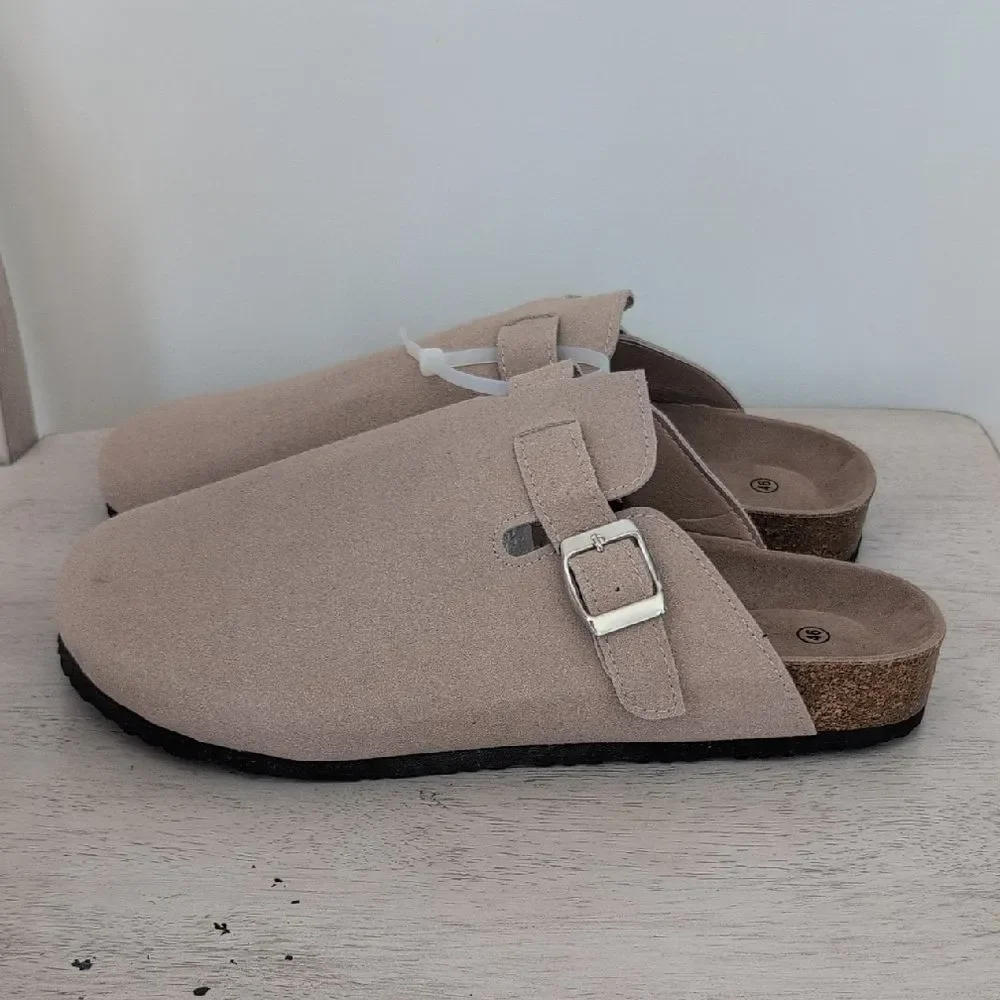 CLOGS Beige Slip-On Clogs with Buckle NEW NEW NEW Size 12